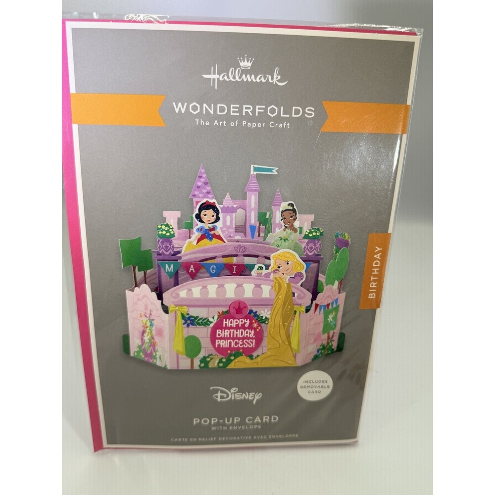 Hallmark Wonderfolds Disney Princess Pop Up Birthday Card Snow White Rapunzel